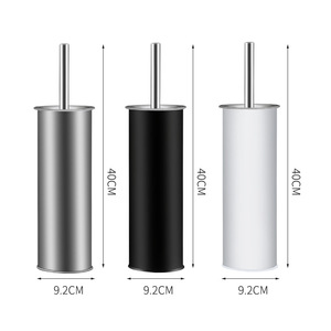 Cepillo limpiador de inodoros con mango largo, juego de cepillo y soporte para inodoro, juego de cepillos de acero inoxidable para baño - Product Image 1