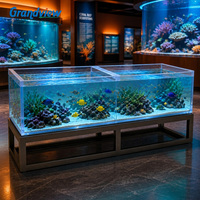 Aquarium en acrylique transparent sur mesure, grand et épais, résistant et durable, avec accessoires