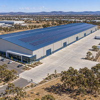 Bâtiment préfabriqué en acier de qualité 350 AS/NZS, prêt pour l'énergie solaire, avec panneaux PIR, pour entrepôt, atelier et bureau