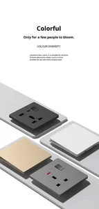 Đèn gia dụng, ổ cắm điện trên tường, vật liệu máy tính/ABS, phích cắm kiểu Anh, thiết bị gia dụng 4 chiều - Product Image 6