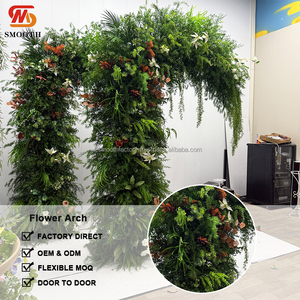 Arco de flores verdes personalizado suave con soporte de fondo de boda de flores blancas arco de arreglo Floral para decoración de eventos - Product Image 3