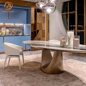Bàn ăn sang trọng cao cấp bằng đá cẩm thạch hàng đầu bàn ăn chất lượng cao đồ nội thất phòng ăn cho biệt thự và khách sạn - Product Image 5