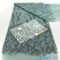 Robes de mariée de luxe avec dentelle française brodée tissu de dentelle Guipure de luxe tissu à paillettes pour robe de mariée
