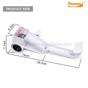 Râpe à fromage manuelle rotative blanche en acier inoxydable pour fromages durs, chocolat et noix - Outil de cuisine - Product Image 2