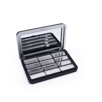 Palette de fards à paupières en aluminium de haute qualité, neuf couleurs, avec miroir de maquillage