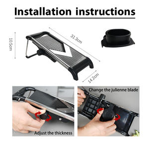 Mandoline Coupe-Légumes Manuel, Lames Réglables, Trancheuse à Légumes et Oignons, Hachoir Alimentaire à Main - Product Image 3