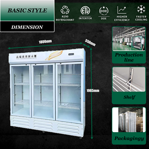 Refrigerador vertical de tres puertas, refrigerador de supermercado con puerta de vidrio, refrigerador de exhibición con puerta de vidrio - Product Image 2