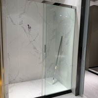 Porte de douche coulissante en verre trempé, porte de douche coulissante à 2 battants, système de porte de douche de salle de bain 8 mm 10 mm