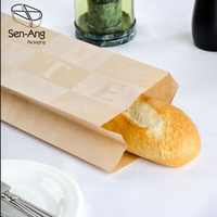 Emballage Kraft biodégradable Emballage transparent anti-graisse de qualité alimentaire Sac à pain en papier sulfurisé avec fenêtre