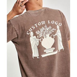 Maglietta oversize in grafi Oem di fabbrica maglietta pesante in pietra lavata 90 cotone 10 Spandex 8 Oz maglietta semplice personalizzata - Product Image 3