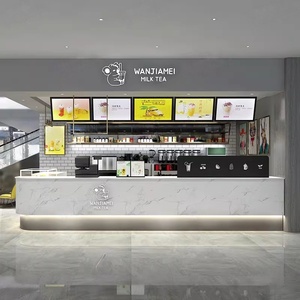 Mostrador de Exhibición para Tienda de Té de Burbujas y Café, Mostrador para Heladería, Madera Sólida, Iluminación LED, Ecológico, Resistente y Duradero - Product Image 2
