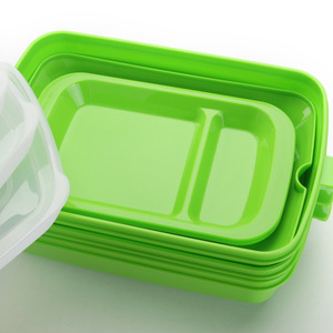 Bangduo Bento <b>Box</b> Rectangle Clip On Lid <b>Microwaveable</b> <b>Lunch</b> <b>Box</b> Food Storage Container Travel Use Solid Color 90054 3 - Product Image 1