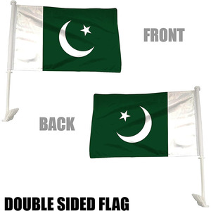 Drapeau de voiture pakistanais National Double bords cousus numérique imprimé 100D bannière pour voiture véhicule camion pour défilés - Product Image 2