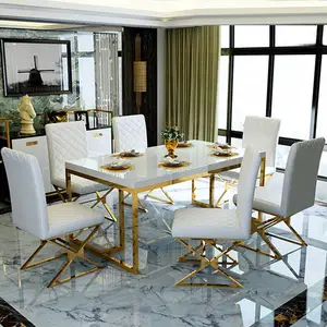 Light luxury post-modern living room marble dining room sets high quality customized colors