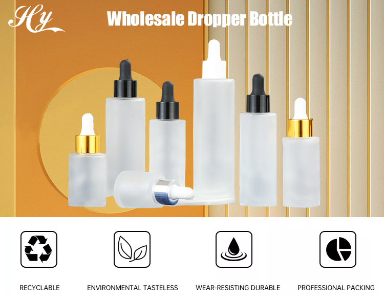 Eco Friendly Recyclable 30ml Frosted Amber Dropper Bottle leak proof