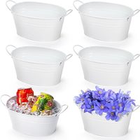 Pot de fleurs en métal galvanisé couleur zinc avec trou de drainage et poignées pour plantes succulentes et herbes d'intérieur et d'extérieur, décoration maison