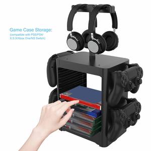 Pour Nintendo Switch PS5 / <span class=keywords><strong>PS4</strong></span> / XBOX série X/S CD disque casque support de stockage multifonctionnel jeu porte-<span class=keywords><strong>carte</strong></span> accessoires de jeu - Product Image 1