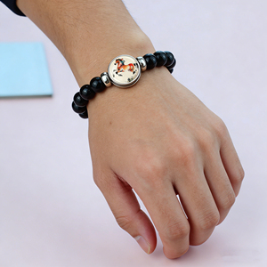 <span class=keywords><strong>Bracelet</strong></span> <span class=keywords><strong>élastique</strong></span> perlé en verre noir romantique pour femme, style peinture aquarelle, bijoux <span class=keywords><strong>animaux</strong></span> personnalisés, vente en gros - Product Image 6