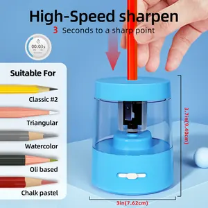 Electric Pencil Sharpeners Portable Small Battery Powered Pencil Sharpener Kids Suitable For No.2/Colored Pencils 6-8mm