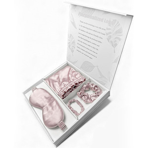 Set Regalo Maschera per Dormire, Cuffia e Elastici per Capelli in Seta di Gelso 100% 22 Momme - Product Image 4