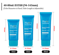 Vente en gros de tubes cosmétiques ovales en plastique personnalisés D35 40ml-80ml, emballage pour crème solaire, crème BB, fond de teint liquide