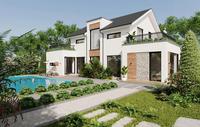 Mini-villa préfabriquée moderne, compacte et efficace en panneaux sandwich 3D, en acier galvanisé, pour petits terrains et maisons d'hôtes