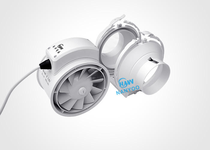 White Plastic Blades Blower Turbine Duct Axial Mixed Flow Ventilation ...