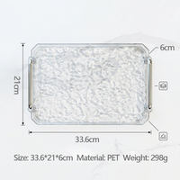 Plateau de rangement rectangulaire en PET à effet d'ondulation, antidérapant, durable, organisateur, présentoir pour chambre, salle de bain, cuisine