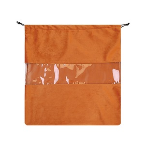 Sacs promotionnels de luxe en velours suédé jetables avec fenêtre transparente pour sacs à main, chaussures, sèche-cheveux et vêtements - Product Image 2