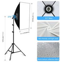 PULUZ Kit d'éclairage LED pour studio photo, support de fond 2*3M, ensemble de toiles de fond pour photographie, boîte à lumière et parapluie