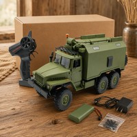 Camion RC Utilitaire Classique 6x6 Tout-Terrain Style Vintage 2.4GHz ABS+Métal 40 Min Autonomie Télécommandé Cadeau Hobby Chargeur Inclus