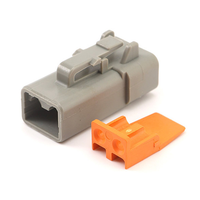Conector Automático Atenuable de 2 Pines DTP06-2S Gris, Impermeable, PA66/PBT, Enchufes Macho y Hembra para Fuente de Alimentación y Arnés de Terminales