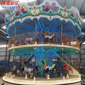 Équipement de terrain de jeu carrousel grand parc d'attractions manèges carrousel à double pont à vendre - Product Image 4