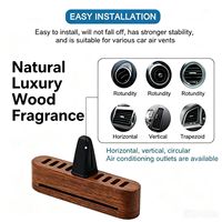 Ambientador de Coche Reutilizable de Madera con Clip para Ventilación, Hecho de Nogal Negro y Arce. Gotreñe de cuánto quieras de aceite esencial, se adapta a todas las rejillas de ventilación.