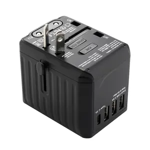 3USB 5V 6A power adapter type C charge 2023 AC DC plugs and sockets european travel plug adapter 4 in 1 conversion