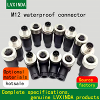 Connecteur LVXINDA M12 à code D X, 4 broches, 5 broches, 8 broches, 12 broches, connecteur droit ou à angle droit, connecteur IP68
