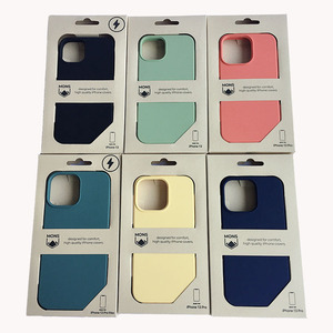 Custom Logo Box Mobile Phone Case Cover Kraft Paper Packaging Boxes With Hanger For Display