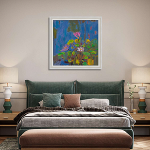 Original Teacher Zhang Liping's Floral Oil Painting Lotus-Whispers UV Printed <b>Canvas</b> Wall Art for Living Room Home Decoration Or - Product Image 3