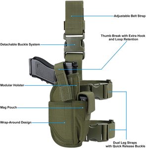 BSCI nhà <span class=keywords><strong>m</strong></span>áy tùy chỉnh logo có thể điều chỉnh súng bao da Mag Pouch chiến thuật đùi Giàn Khoan thả chân bao da - Product Image 3