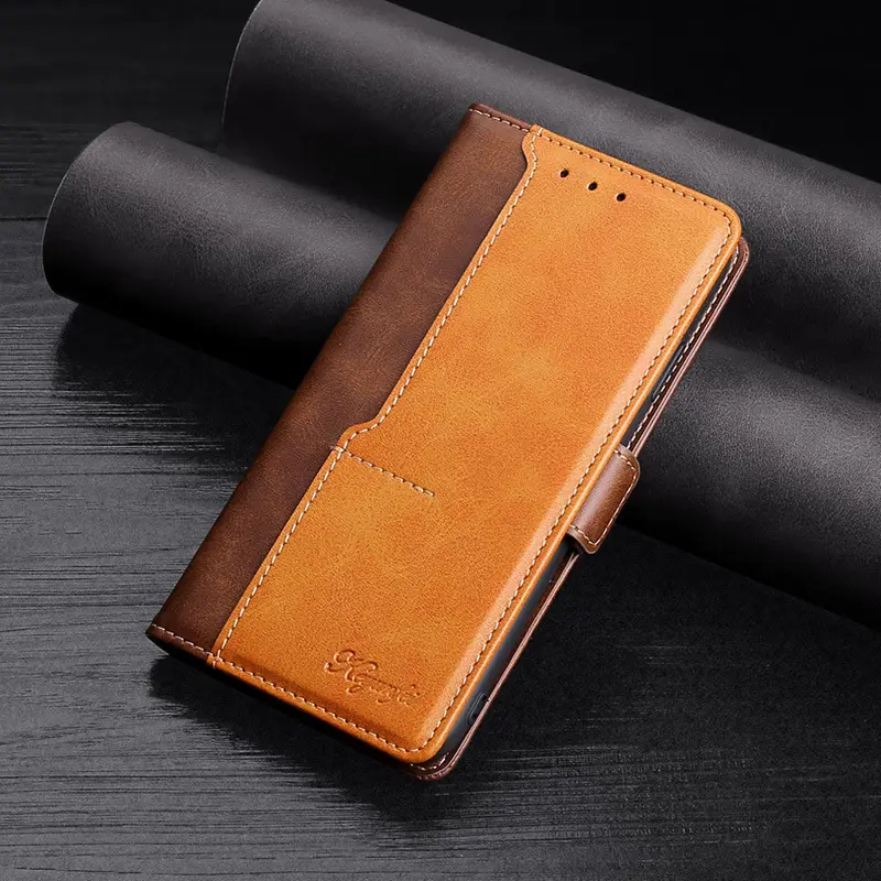 Casing ponsel desain kustom 15 Pro Max, casing penutup ponsel tekstur kulit sapi populer tahan guncangan mewah untuk Samsung S24 Ultra S23 Plus