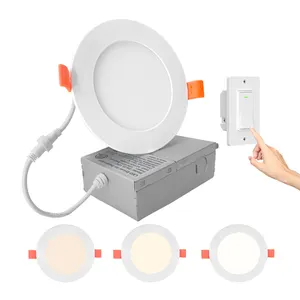 ETL 5CCT 3CCT led ışıklı saksı 4 inç 9w ticari süper parlak düz led downlight yuvarlak panel led ışık