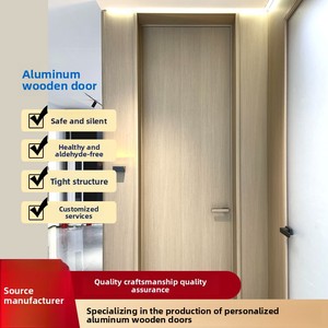 Puerta <span class=keywords><strong>Interior</strong></span> <span class=keywords><strong>de</strong></span> Aluminio para Dormitorio, Simple, Insonorizada y Resistente a la Humedad, con Panel <span class=keywords><strong>de</strong></span> Aluminio Tipo Panal, <span class=keywords><strong>de</strong></span> Aleación <span class=keywords><strong>de</strong></span> Aluminio Puro - Product Image 2