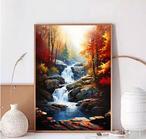 Peinture par numéros DIY de paysages d'<span class=keywords><strong>automne</strong></span> pour adultes, peinture acrylique, décoration artisanale pour la maison, art mural - Product Image 3