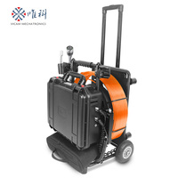 Sistem Inspeksi Pipa Vcam WiFi H.265 Kamera Ganda Tahan Air IP68 Pan-Tilt 40mm Self-Leveling Gulungan 50m Pemancar 512Hz 13"
