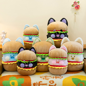Peluche a Forma di <span class=keywords><strong>Gatto</strong></span> Hamburger, Tessuto Delicato sulla Pelle, Staccabile e Lavabile, Imbottitura in Morbido Cotone PP, Vendita all'Ingrosso - Product Image 1