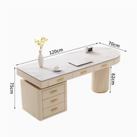 Bureau d'échelle supérieure en cuir aspect pierre de style crème au beurre-Bureau de direction de stockage durable et écologique pour beauté médicale
