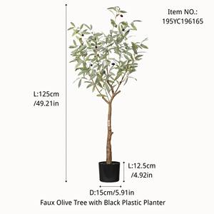 Fornitore artificiale Indoor piante staccabili per la decorazione della casa con la plastica nera fioriera finta albero di ulivo - Product Image 2