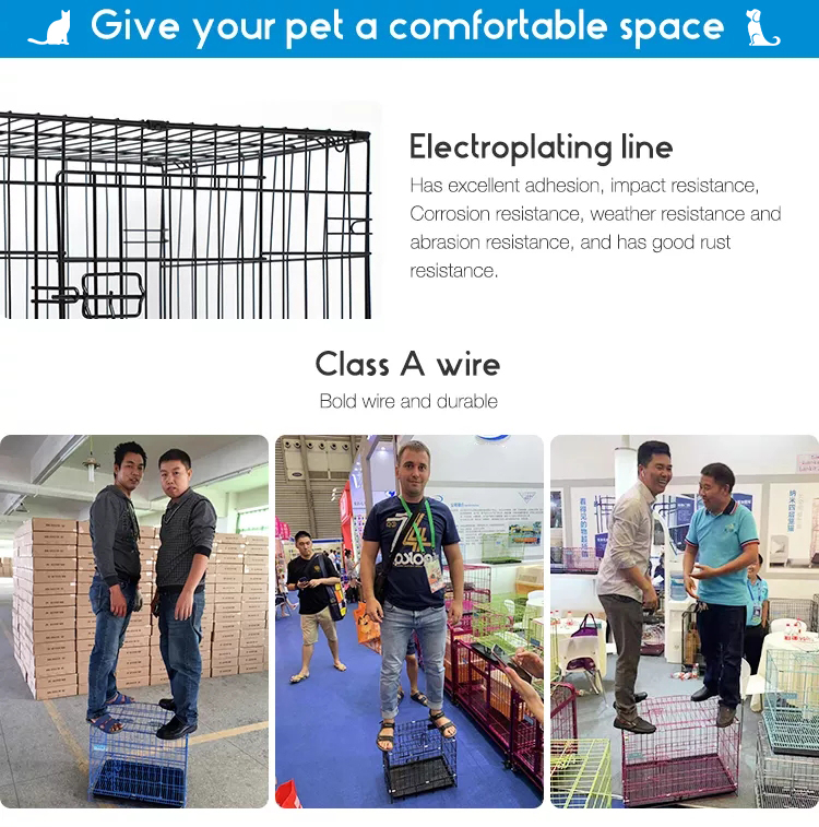 Stainless Steel Collapsible Dog Cage For Large Medium And Small Pet