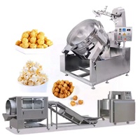 Ligne de production de pop-corn au caramel en forme de boule certifiée CE ISO, machine à pop-corn au chocolat croustillant