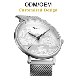 ODM/OEM Caluola Orologio da Uomo al <span class=keywords><strong>Quarzo</strong></span> alla Moda per Uso Quotidiano, Cinturino in Pelle di Alta Qualità, Cassa in Acciaio Inossidabile, Larghezza Cinturino 20mm, Impermeabile 3ATM - Product Image 1